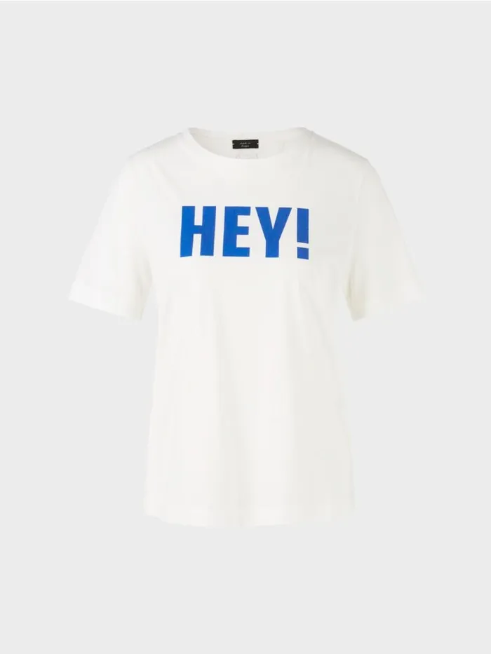 Shirts and Tops Damen Marc Cain TShirt Mit Glitzer 034Rethink Together034 Offwhite