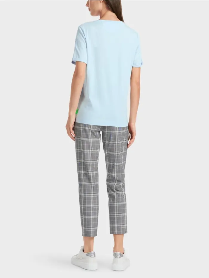 Shirts and Tops Damen Marc Cain TShirt Mit Glitzer 034Rethink Together034 Soft Powder Blue