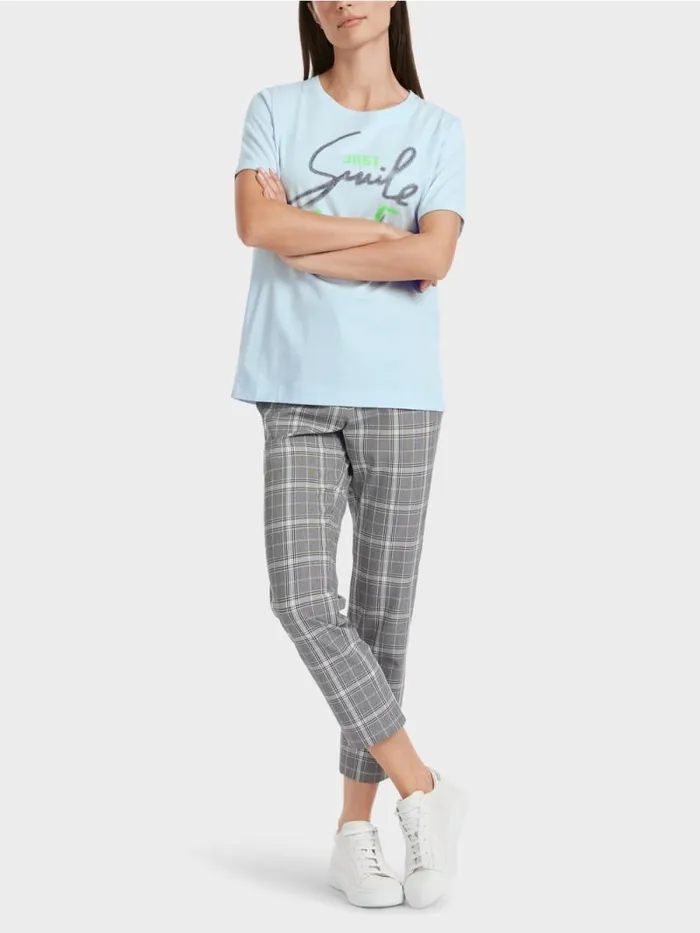 Shirts and Tops Damen Marc Cain TShirt Mit Glitzer 034Rethink Together034 Soft Powder Blue