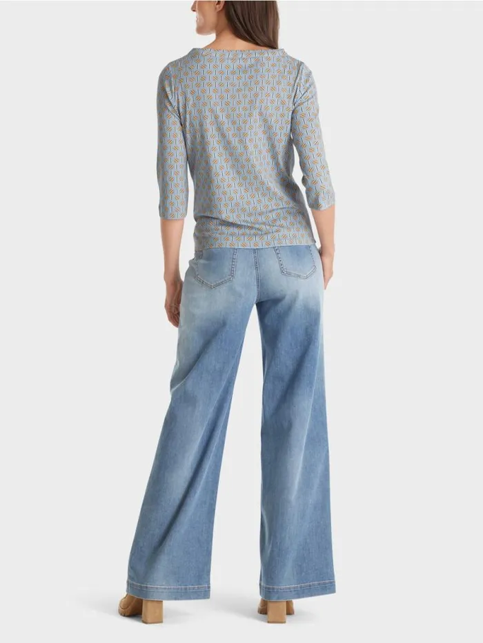 Shirts and Tops Damen Marc Cain TShirt Mit Grafischem Dessin Dark Summer Sky