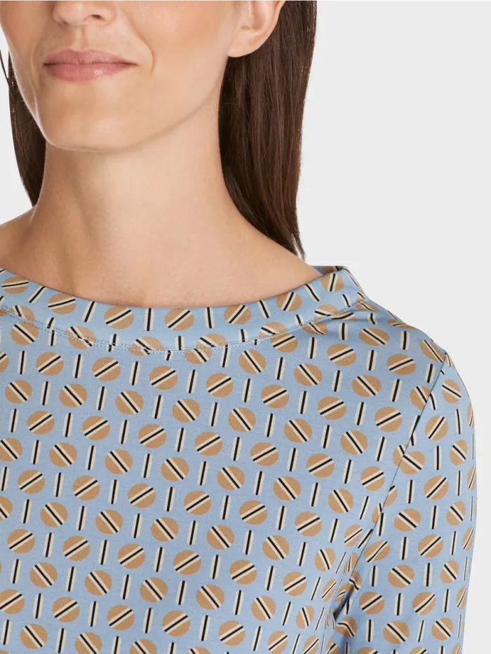Shirts and Tops Damen Marc Cain TShirt Mit Grafischem Dessin Dark Summer Sky