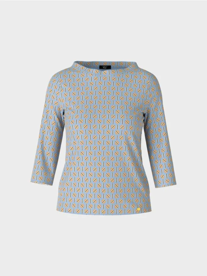 Shirts and Tops Damen Marc Cain TShirt Mit Grafischem Dessin Dark Summer Sky