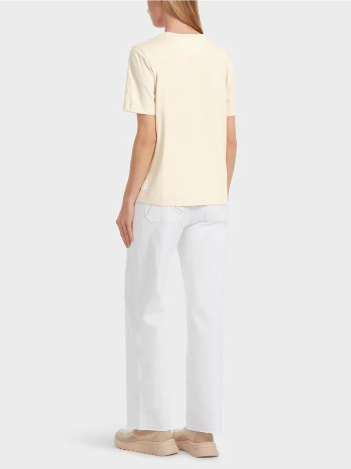 Shirts and Tops Damen Marc Cain TShirt Mit Strass 034Rethink Together034 Almond Milk