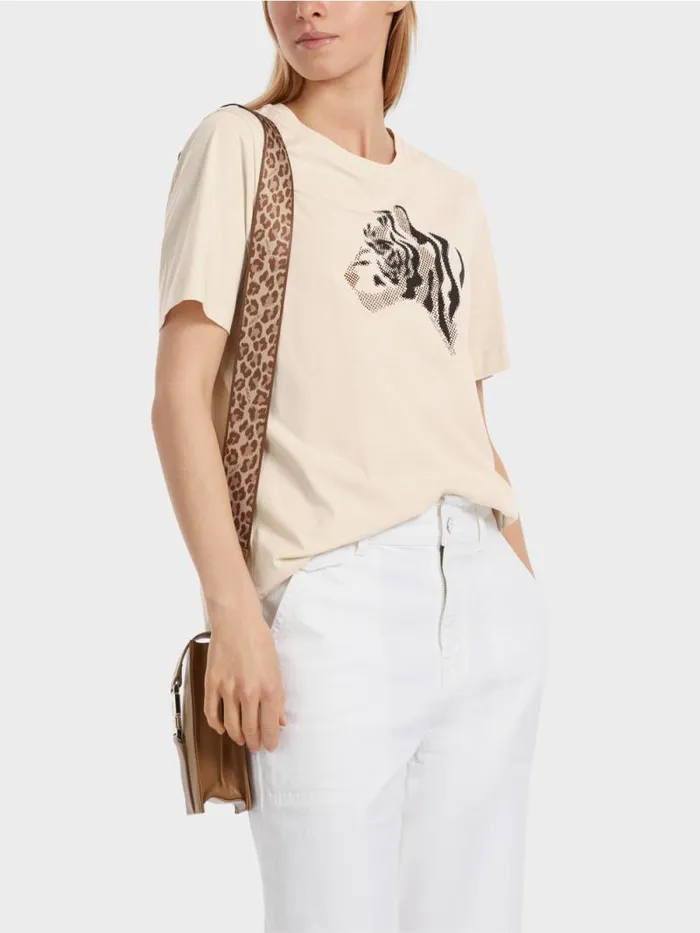 Shirts and Tops Damen Marc Cain TShirt Mit Strass 034Rethink Together034 Almond Milk