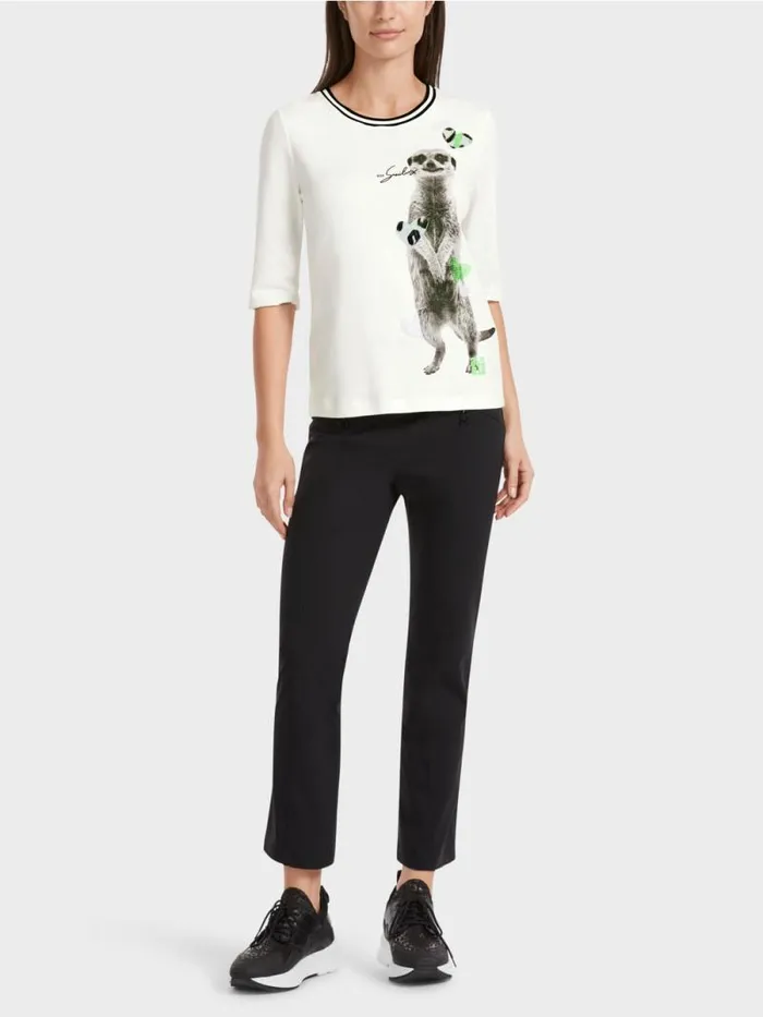 Shirts and Tops Damen Marc Cain TShirt Mit Tiermotiv Offwhite