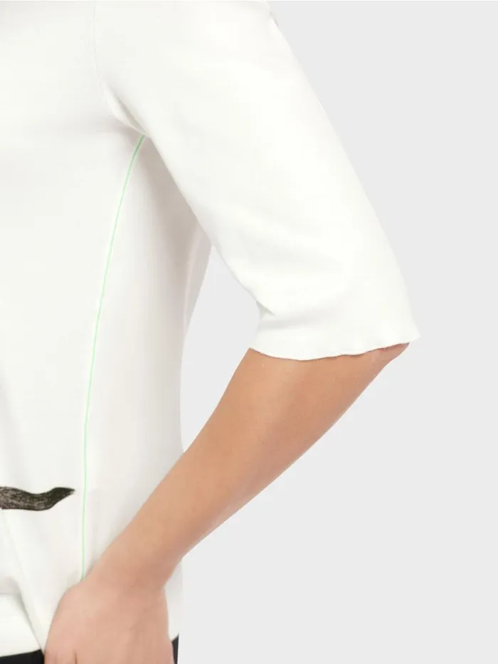 Shirts and Tops Damen Marc Cain TShirt Mit Tiermotiv Offwhite