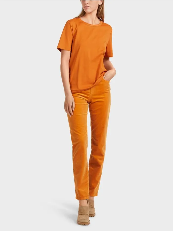 Shirts and Tops Damen Marc Cain TShirt Mit Weitem CrewNeck Deep Pumpkin