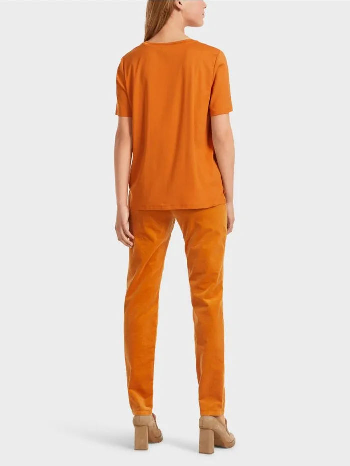 Shirts and Tops Damen Marc Cain TShirt Mit Weitem CrewNeck Deep Pumpkin