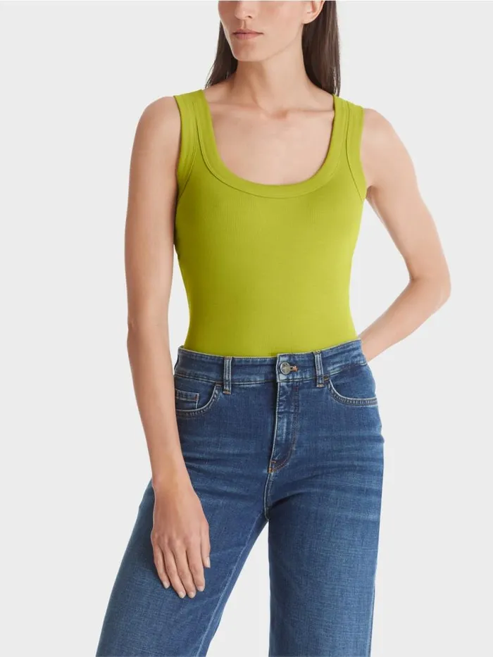 Shirts and Tops Damen Marc Cain Tanktop Aus Feinripp Bright Olive Green