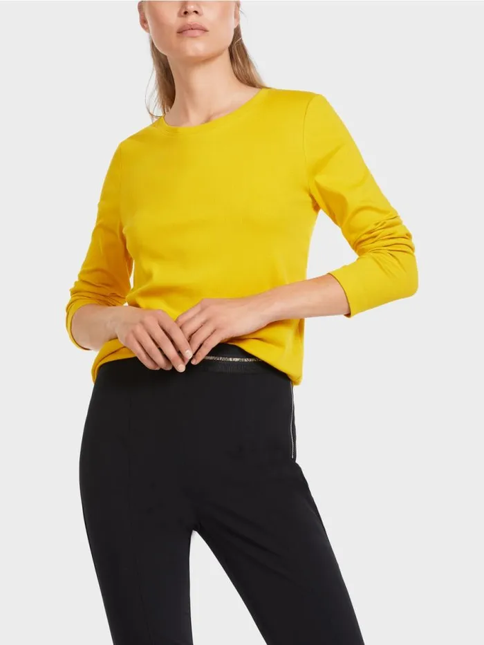 Shirts and Tops Damen Marc Cain Unifarbenes TShirt Corn