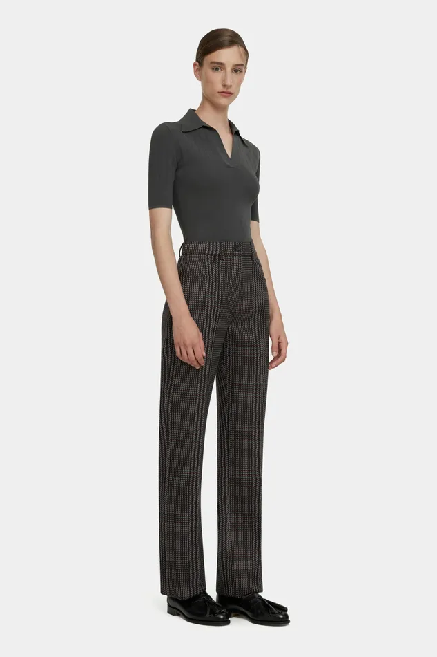 Shirts and Tops Emilia Wickstead Women Dune Grey Fitted Polo Top Shirts and Tops Emilia Wickstead Women Dune Grey Fitted Polo Top