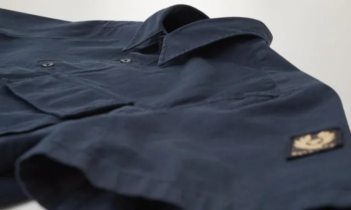 Shirts Men Belstaff Scale Short Sleeve Shirt Dark Ink Shirts Men Belstaff Scale Short Sleeve Shirt Dark Ink