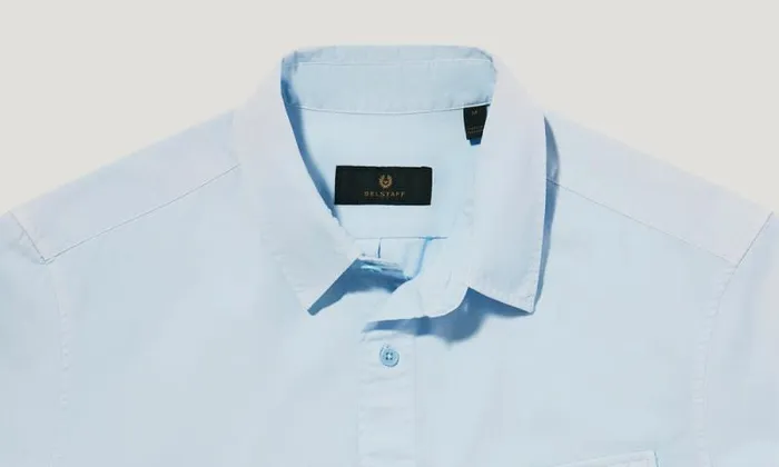 Shirts Men Belstaff Scale Short Sleeve Shirt Sky Blue Shirts Men Belstaff Scale Short Sleeve Shirt Sky Blue