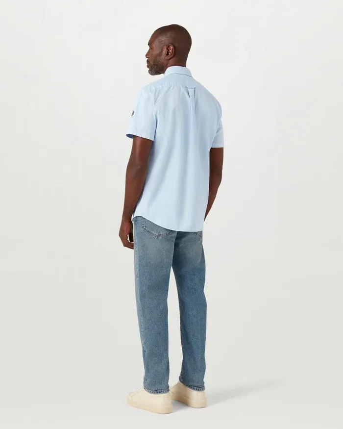 Shirts Men Belstaff Scale Short Sleeve Shirt Sky Blue Shirts Men Belstaff Scale Short Sleeve Shirt Sky Blue