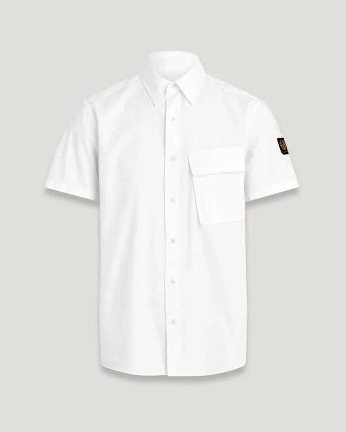 Shirts Men Belstaff Scale Short Sleeve Shirt White