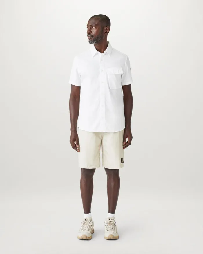 Shirts Men Belstaff Scale Short Sleeve Shirt White