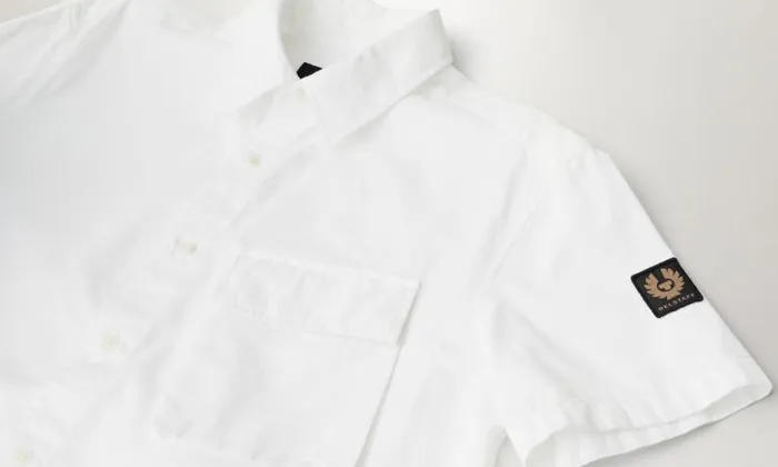 Shirts Men Belstaff Scale Short Sleeve Shirt White