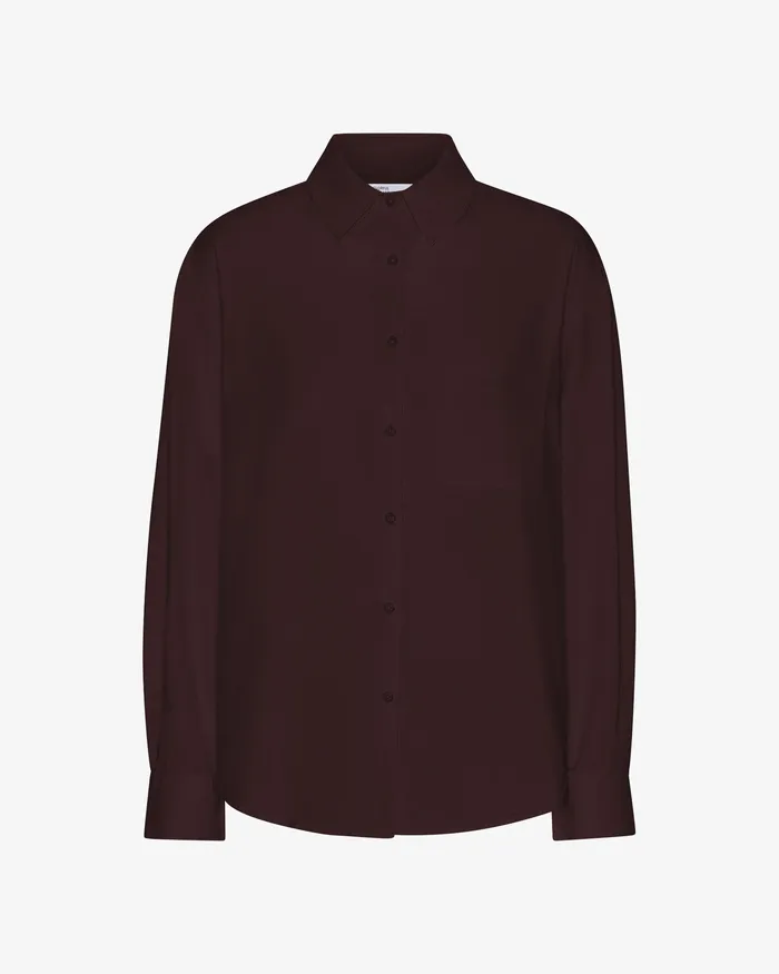 Shirts Women Colorfulstandard Organic Oversized Shirt 8211 Oxblood Red