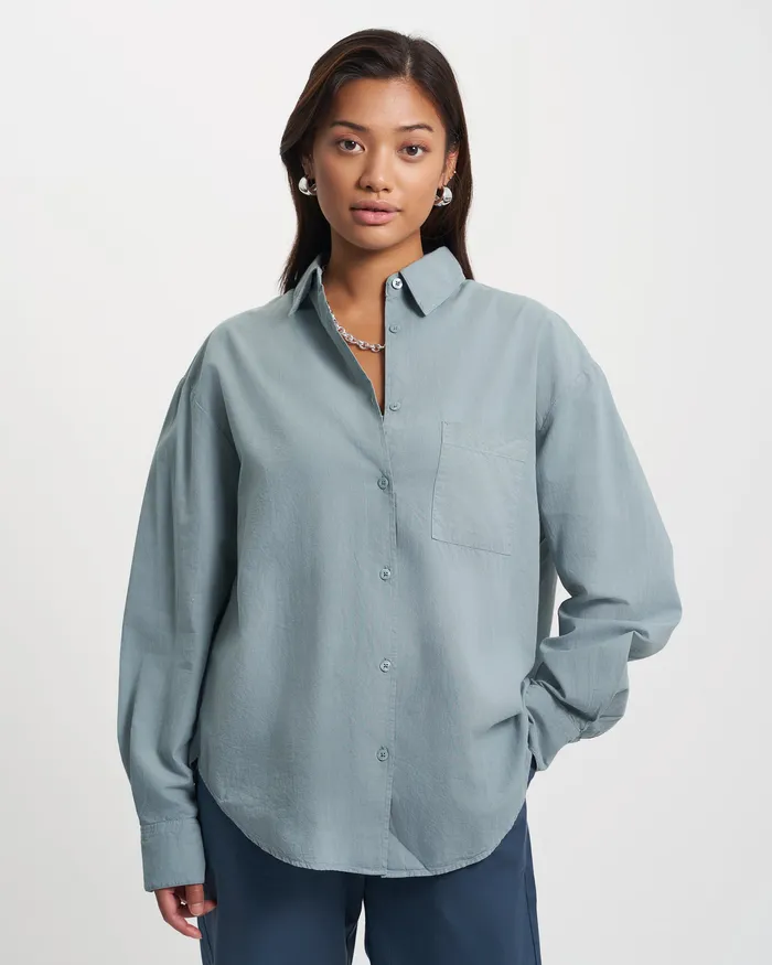 Shirts Women Colorfulstandard Organic Oversized Shirt 8211 Oxblood Red