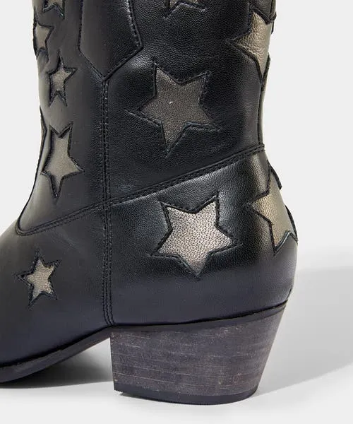 Shoes Sandals and Boots Astraea Leather Western Boots BlackSilver 8211 Joebrowns Apparel