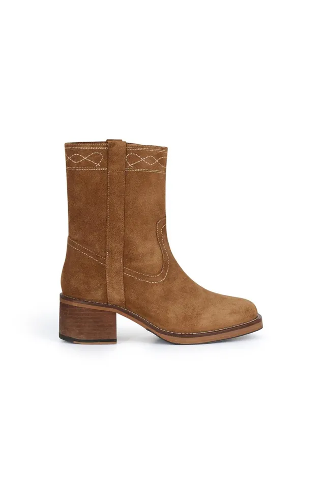 Shoes Women Leon and Harper Charls Suede Boots Camel