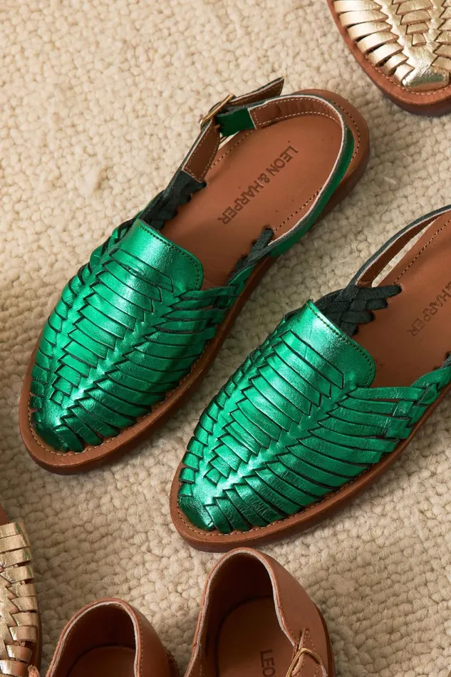 Shoes Women Leon and Harper Izamal P23 Sandals Green