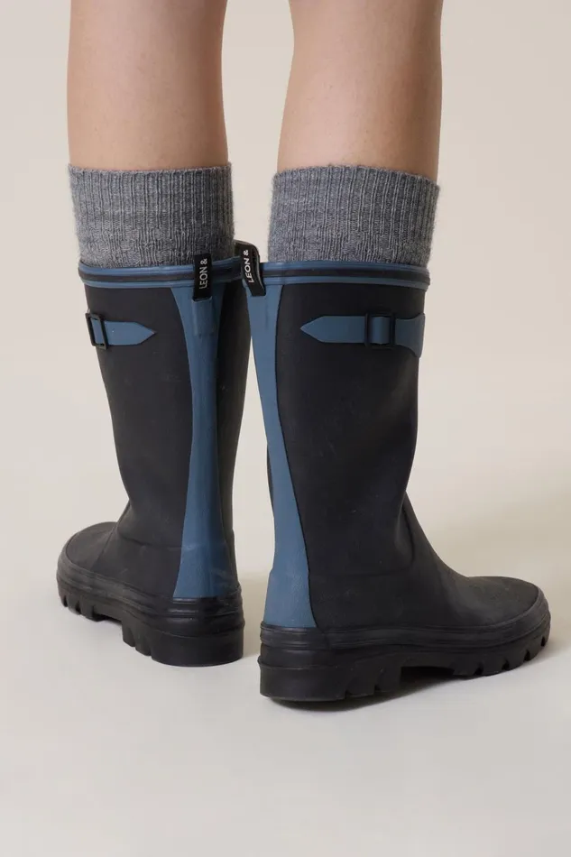 Shoes Women Leon and Harper Rain Boots Black