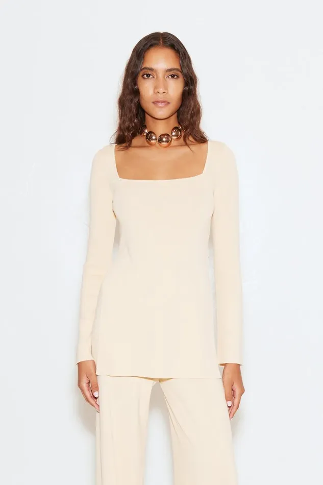 Shop Simon Miller 039KNITS BY039 ESSENTIALS Knits By Long Sleeve Zo Zo Top Cream