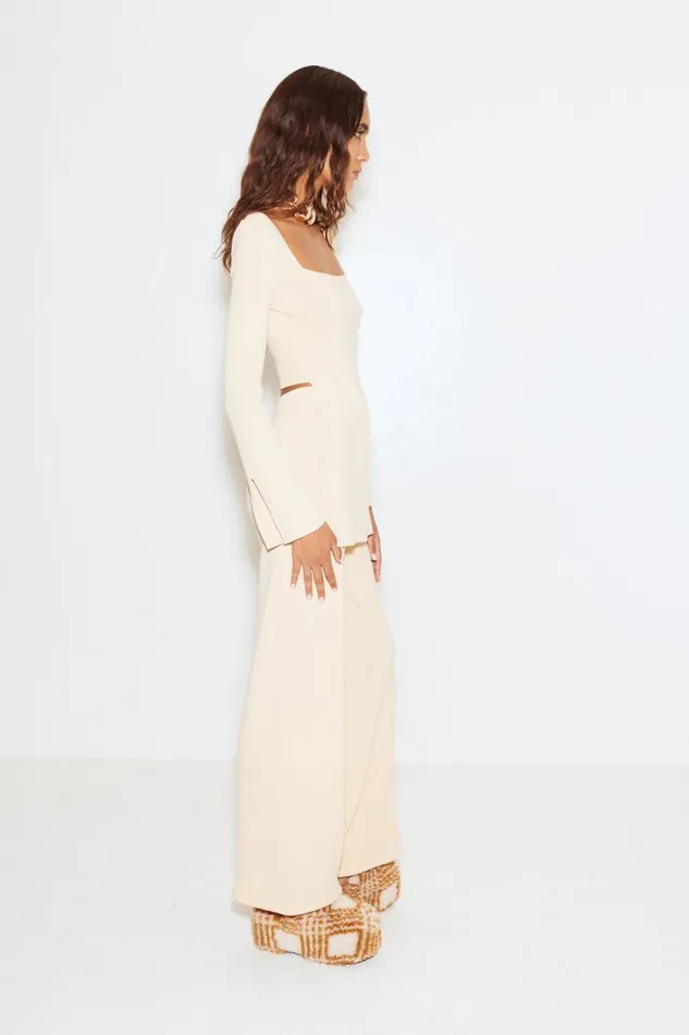Shop Simon Miller 039KNITS BY039 ESSENTIALS Knits By Long Sleeve Zo Zo Top Cream