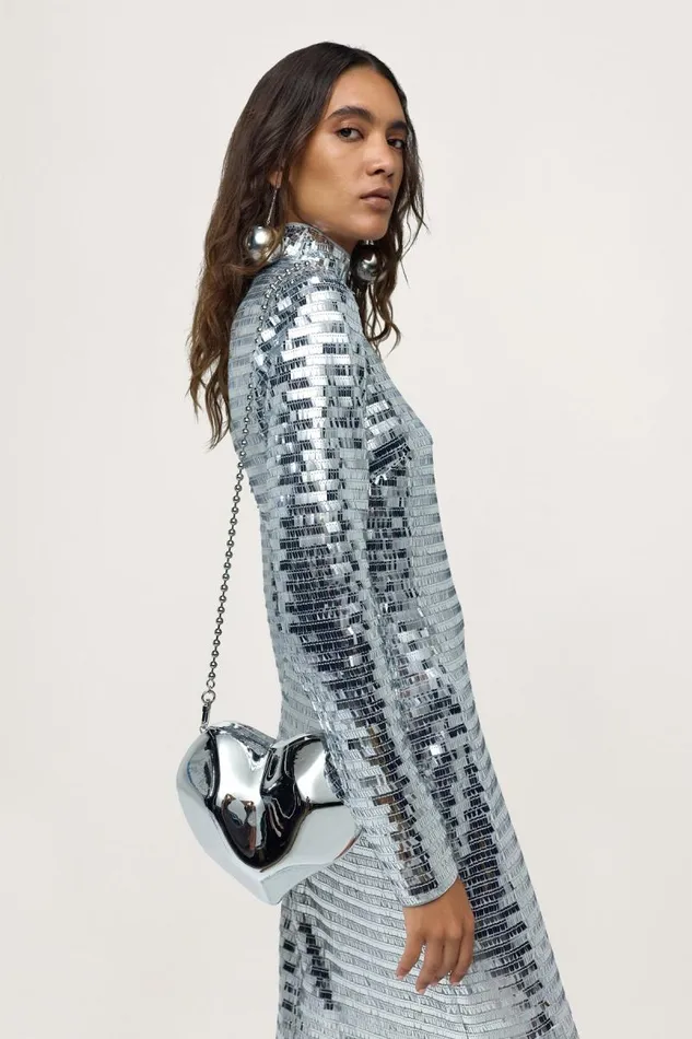 Shop Simon Miller DRESSES Sequin Sculpty Dress Satellite Silver