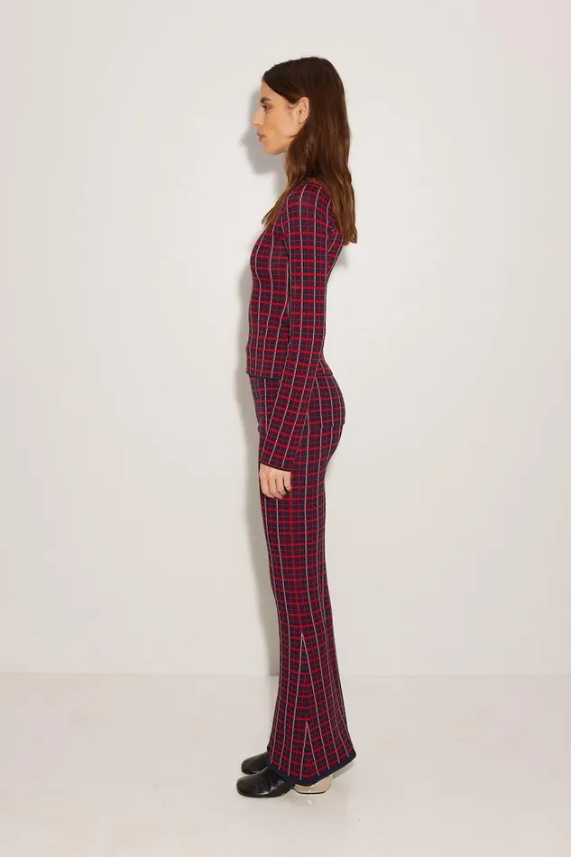 Shop Simon Miller KNITWEAR Knits By Rohe Top Red Plaid