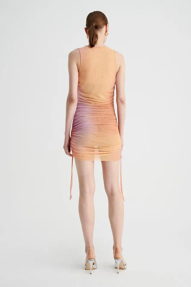 Shop SUBOO Dresses Venus Mesh Rouched Mini Dress
