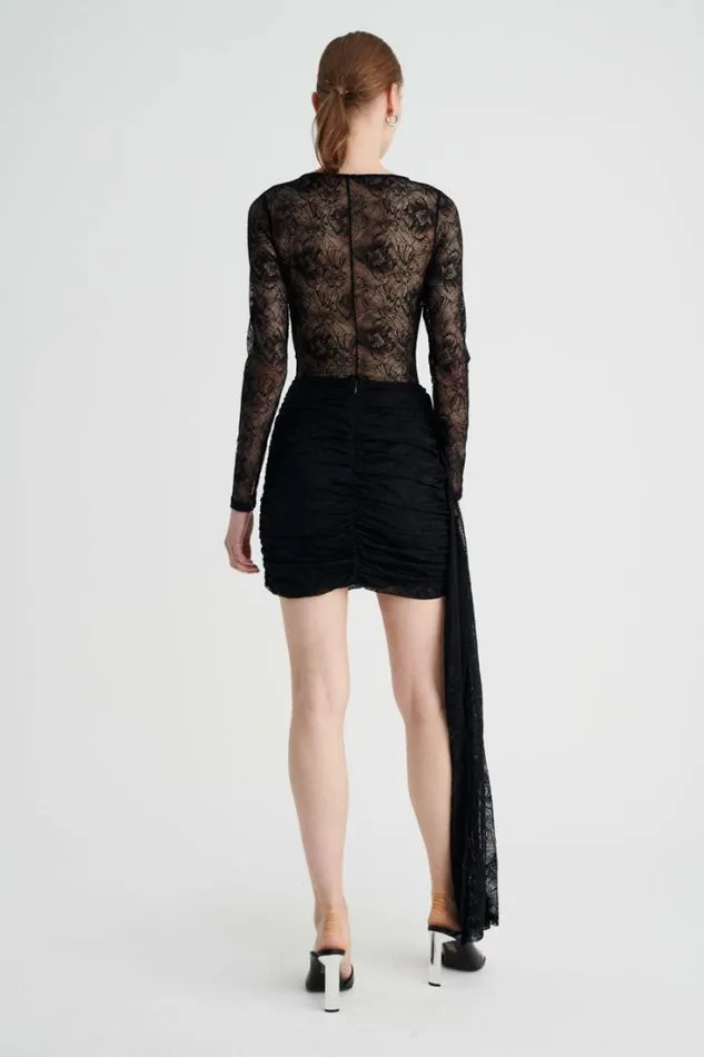 Shop SUBOO Matching Sets Gemini Detachable Train Lace Mini Skirt