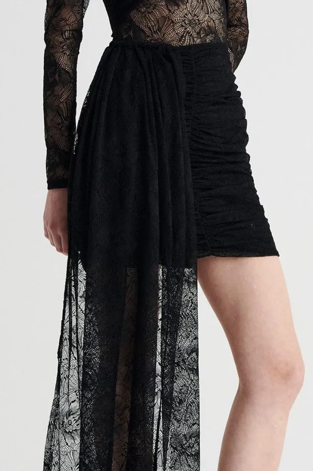 Shop SUBOO Matching Sets Gemini Detachable Train Lace Mini Skirt