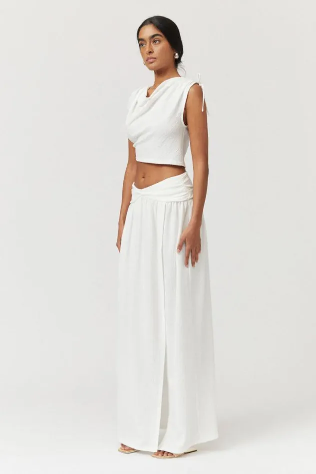 Shop SUBOO Matching Sets Jacqui Rouched Maxi Skirt 8211 White