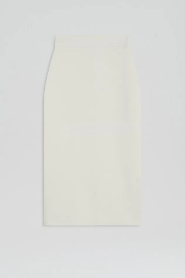 Skirts Scanlan Theodore Women CREPE KNIT SLIT BACK SKIRT CREAM