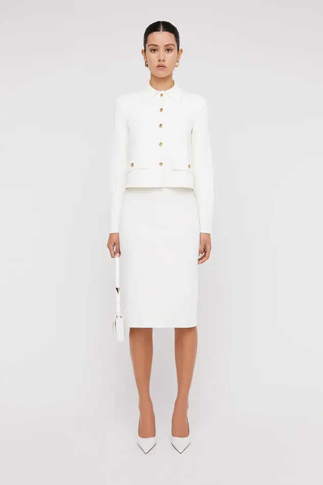 Skirts Women CREPE KNIT PENCIL SKIRT CREAM Scanlan Theodore