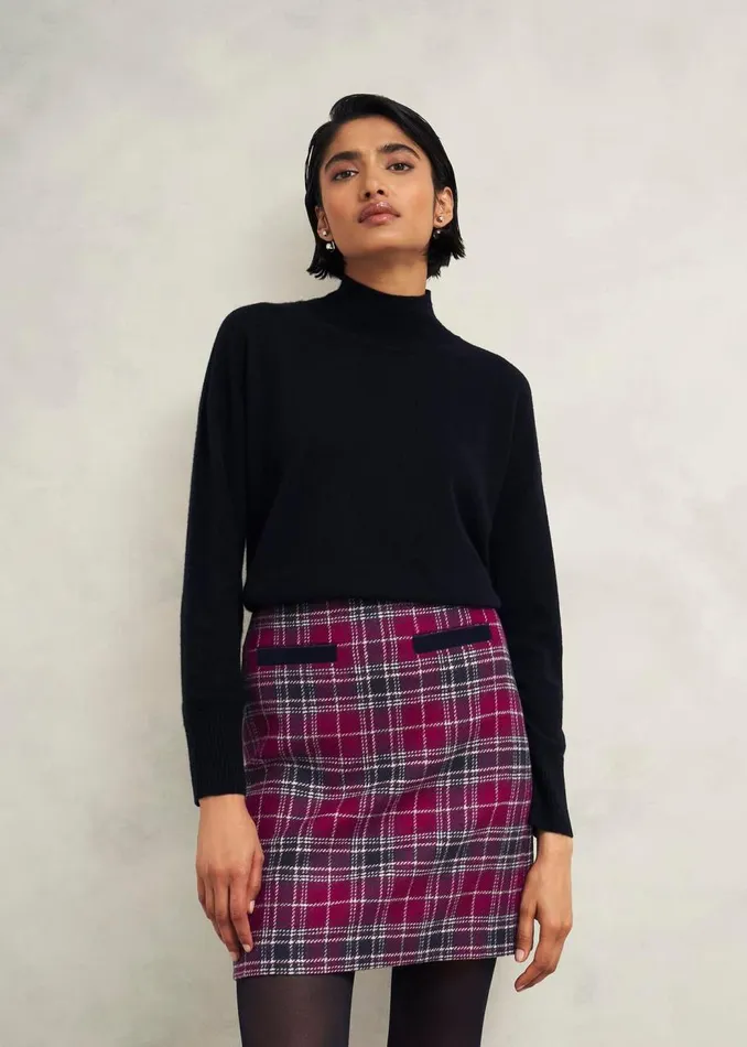 Skirts Women HOBBS Ruthie Wool Skirt Pink Multi