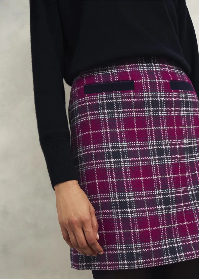Skirts Women HOBBS Ruthie Wool Skirt Pink Multi