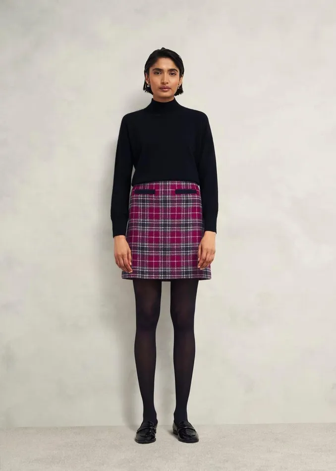 Skirts Women HOBBS Ruthie Wool Skirt Pink Multi