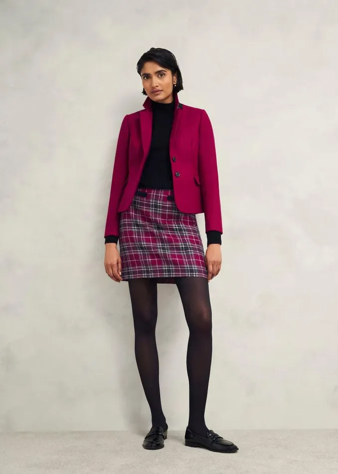 Skirts Women HOBBS Ruthie Wool Skirt Pink Multi