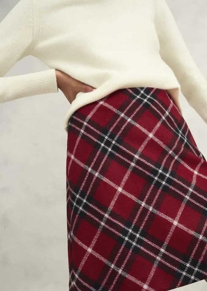 Skirts Women HOBBS Teia Wool Skirt Red Multi