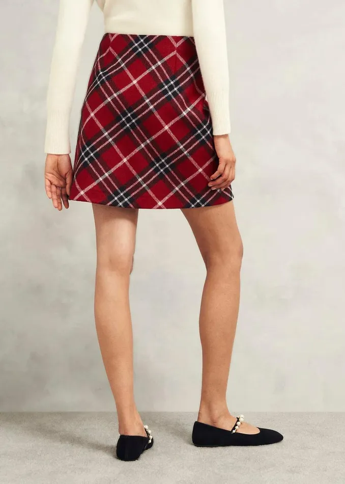 Skirts Women HOBBS Teia Wool Skirt Red Multi