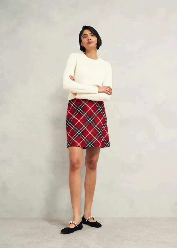 Skirts Women HOBBS Teia Wool Skirt Red Multi