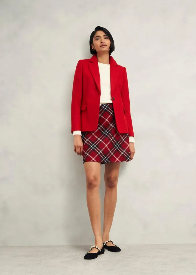 Skirts Women HOBBS Teia Wool Skirt Red Multi