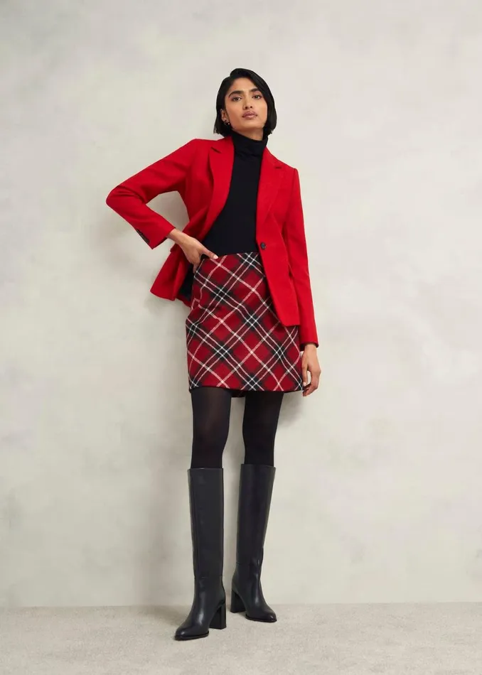 Skirts Women HOBBS Teia Wool Skirt Red Multi