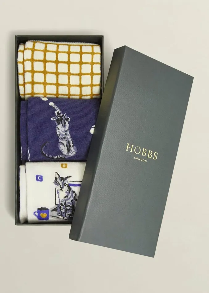 Socks and Tights Women HOBBS Working From Home Cat Sock Set Multi
