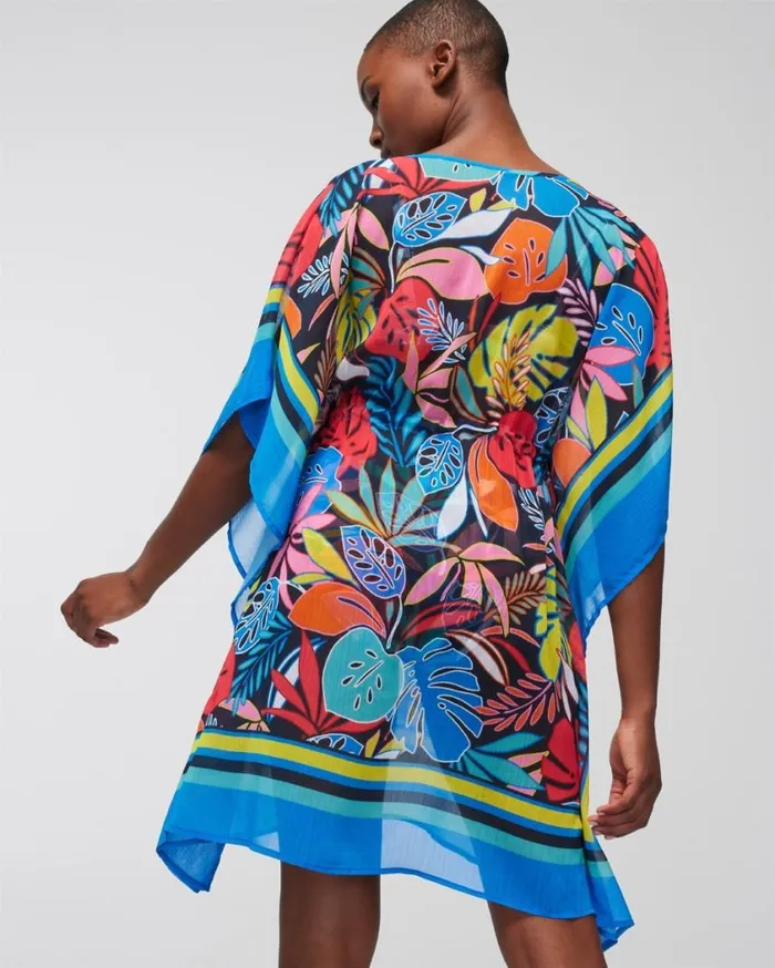 Soma Bleu Rod Color Field Chiffon Caftan Multi Women Swim