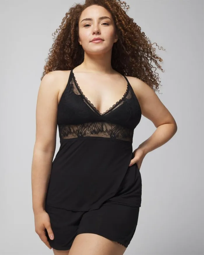 Soma Cool Nights Cami With Plunge Necklline Nightfall Navy Women Lingerie