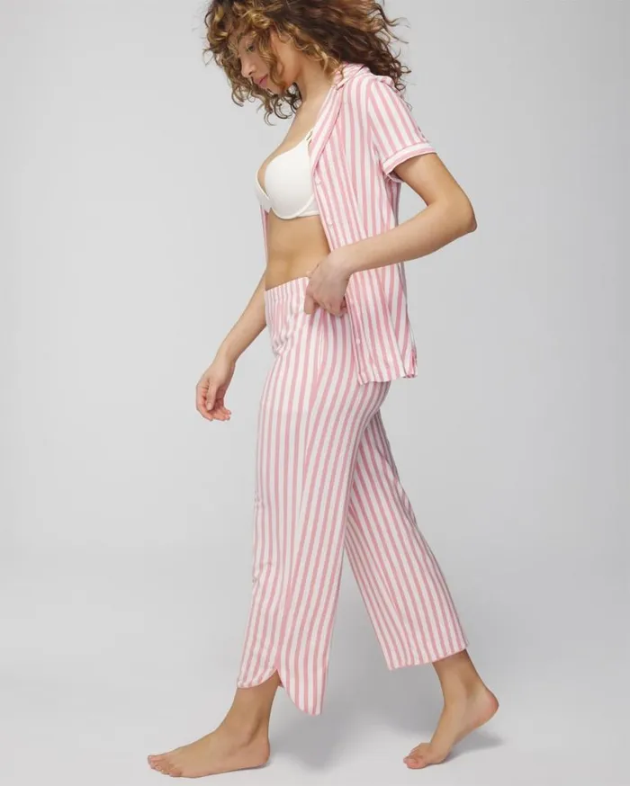 Soma Cool Nights Cropped Pajama Pants Merry Dot G Navyivory Women Matching Sets and Separates